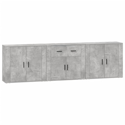 Sideboards 3 pcs Concrete Grey Engineered Wood