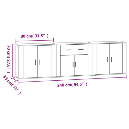 Sideboards 3 pcs Grey Sonoma Engineered Wood