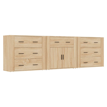 Sideboard | Set of 3 | Sonoma Oak | Engineered Wood | Medium | Sideboard