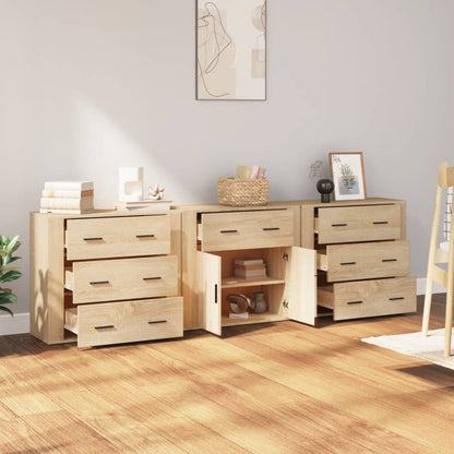 Sideboard | Set of 3 | Sonoma Oak | Engineered Wood | Medium | Sideboard