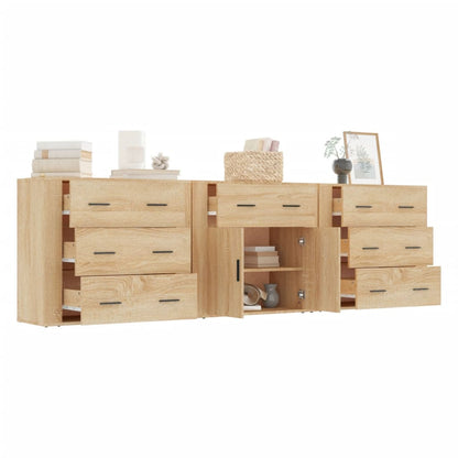 Sideboard | Set of 3 | Sonoma Oak | Engineered Wood | Medium | Sideboard