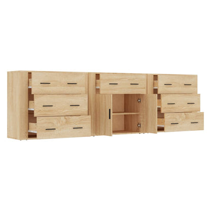 Sideboard | Set of 3 | Sonoma Oak | Engineered Wood | Medium | Sideboard