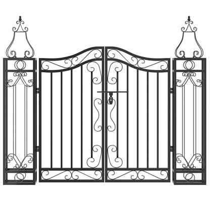 Garden Gate Black 121x8x100 cm Wrought Iron