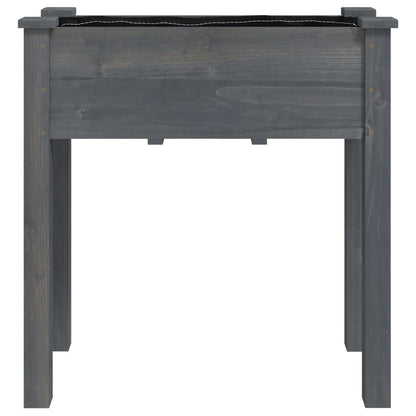 Planter with Liner Grey 71x37x76 cm Solid Wood Fir