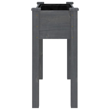 Planter with Liner Grey 71x37x76 cm Solid Wood Fir