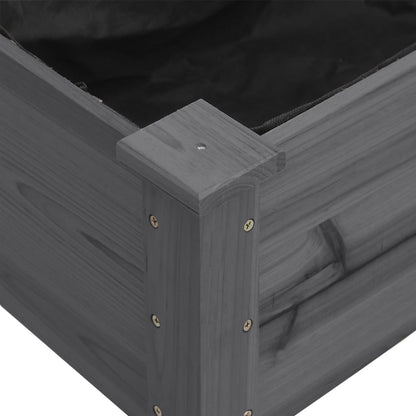 Planter with Liner Grey 71x37x76 cm Solid Wood Fir