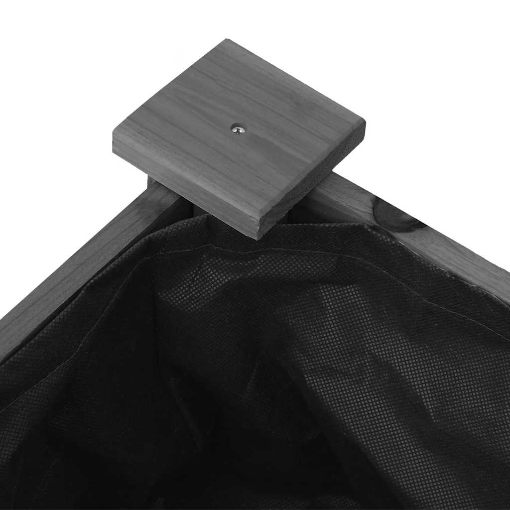 Planter with Liner Grey 118x59x76 cm Solid Wood Fir