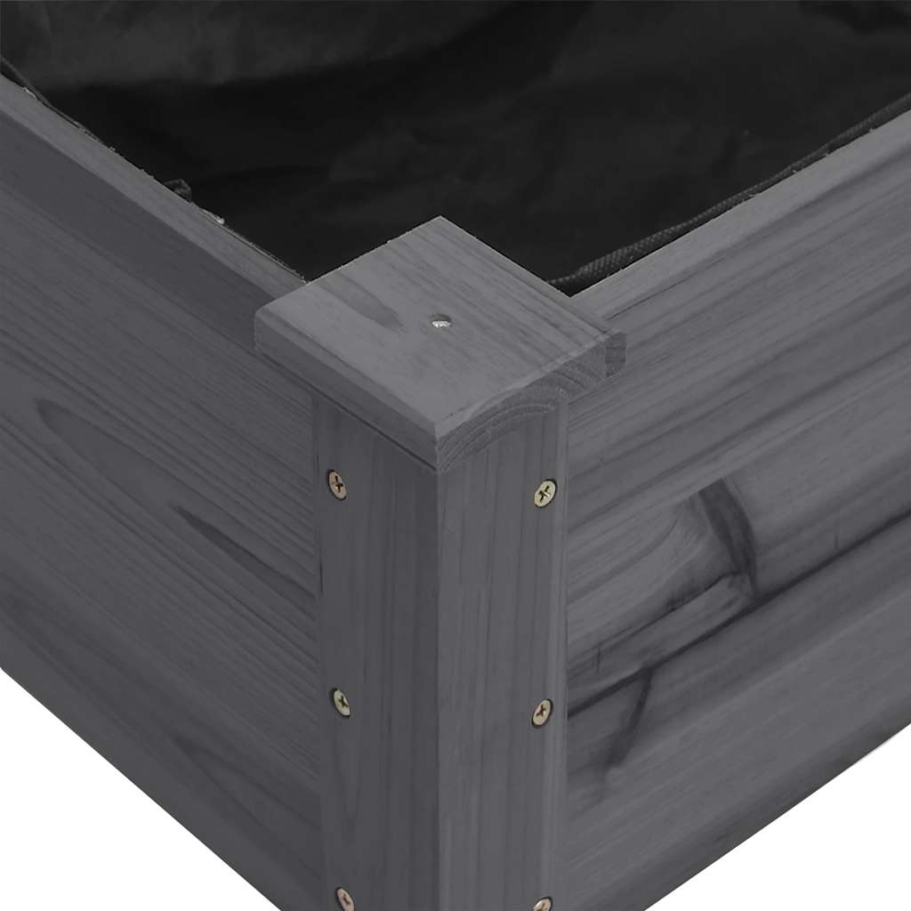 Planter with Liner Grey 118x59x76 cm Solid Wood Fir
