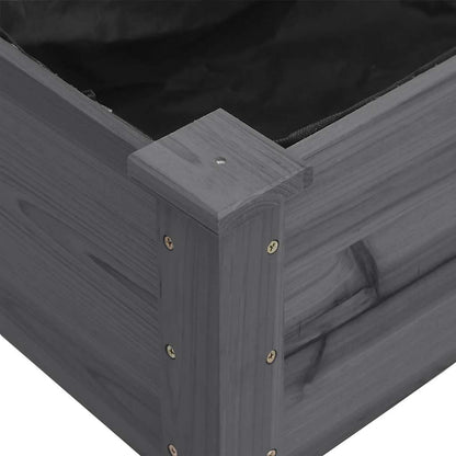 Planter with Liner Grey 118x59x76 cm Solid Wood Fir