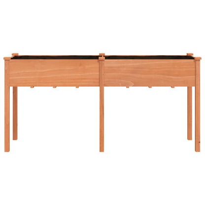 Planter with Liner Brown 161x45x76 cm Solid Wood Fir