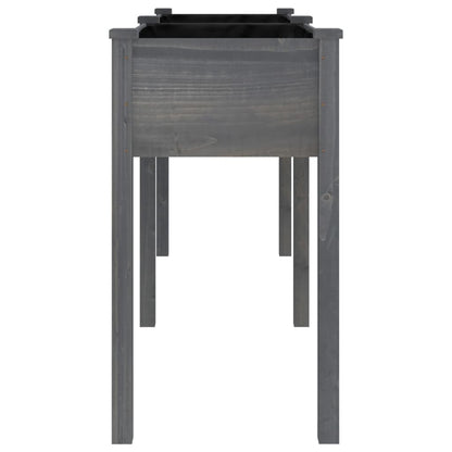 Planter with Liner Grey 161x45x76 cm Solid Wood Fir