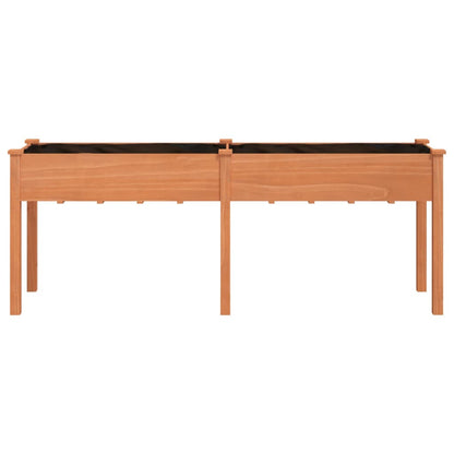 Planter with Liner Brown 203x53x76 cm Solid Wood Fir