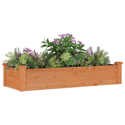Garden Raised Bed with Liner Brown 120x45x25 cm Solid Wood Fir