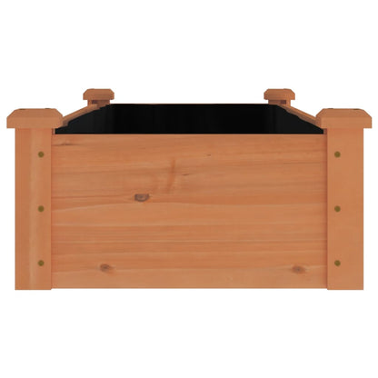 Garden Raised Bed with Liner Brown 120x45x25 cm Solid Wood Fir