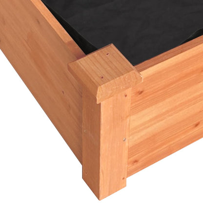 Garden Raised Bed with Liner Brown 120x45x25 cm Solid Wood Fir