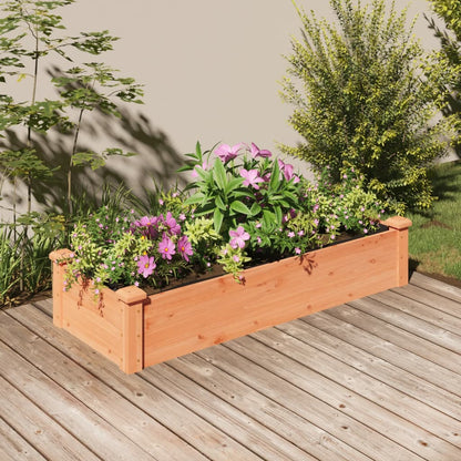 Garden Raised Bed with Liner Brown 120x45x25 cm Solid Wood Fir