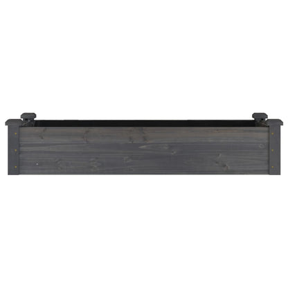 Garden Raised Bed with Liner Grey 120x45x25 cm Solid Wood Fir