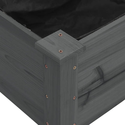 Garden Raised Bed with Liner Grey 120x45x25 cm Solid Wood Fir