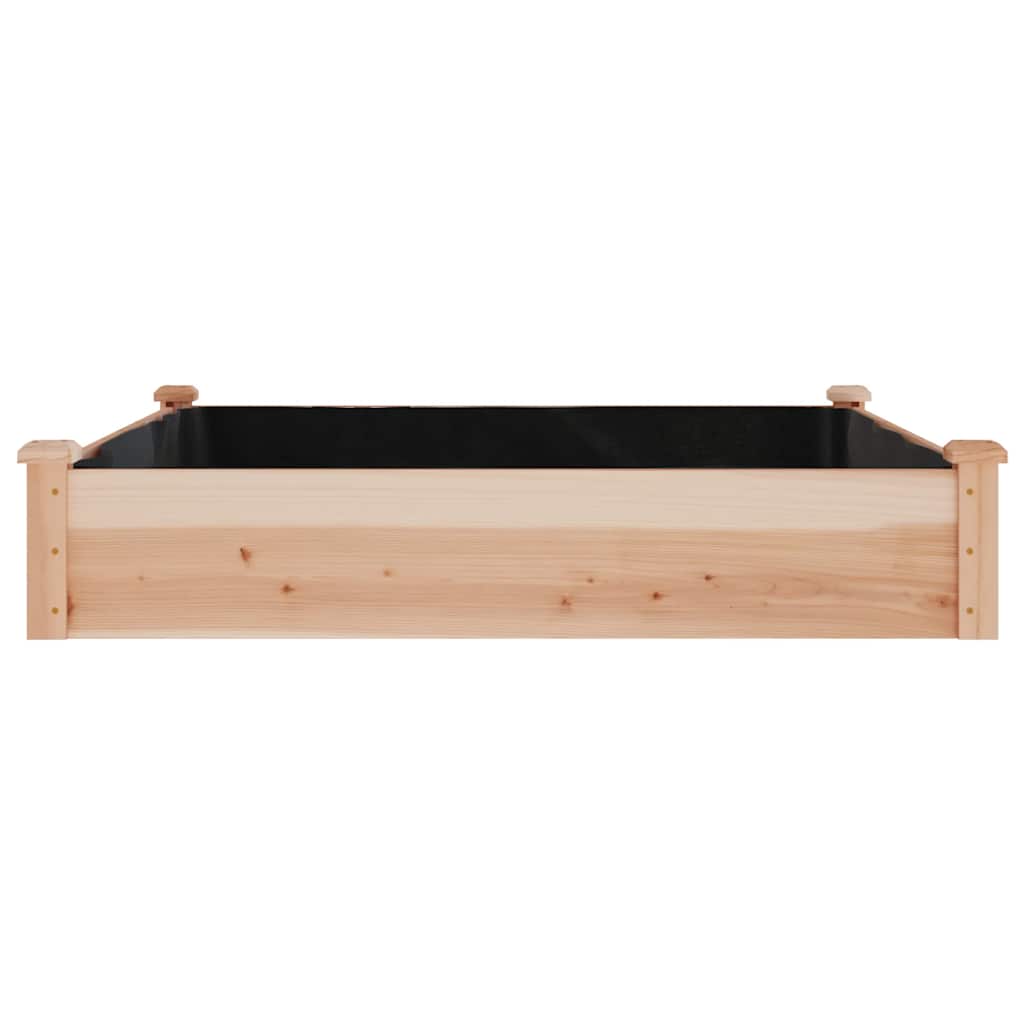 Garden Raised Bed with Liner 120x120x25 cm Solid Wood Fir