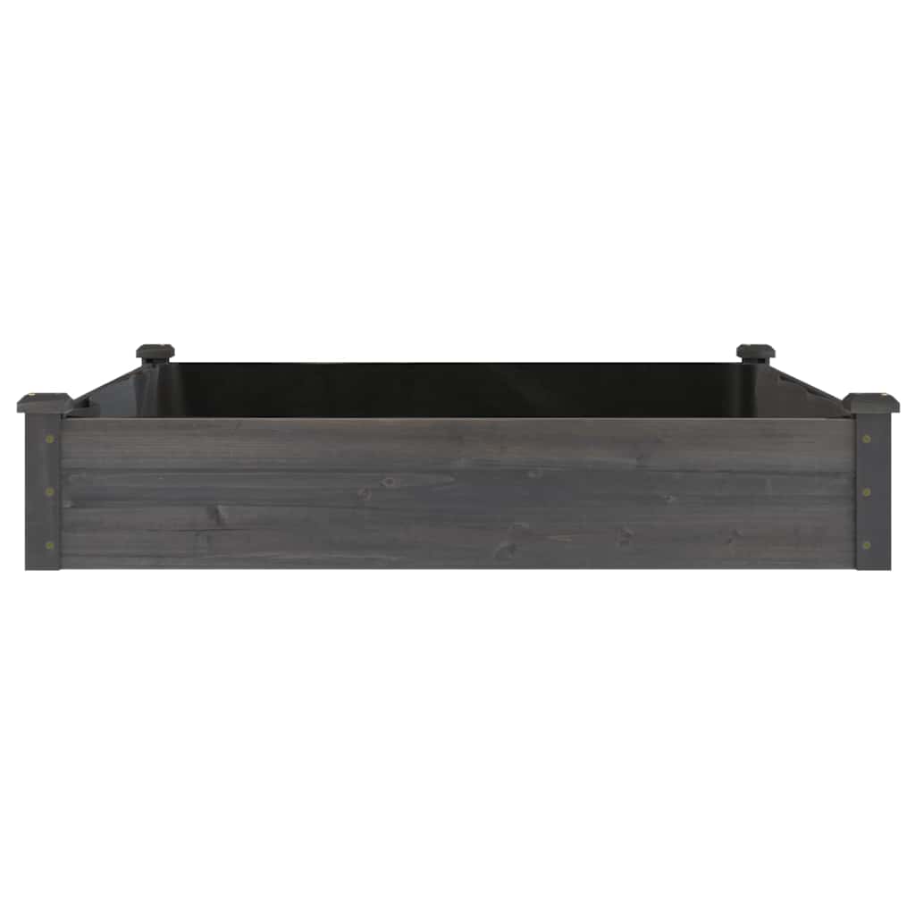 Garden Raised Bed with Liner Grey 120x120x25 cm Solid Wood Fir