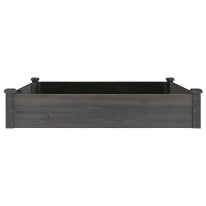 Garden Raised Bed with Liner Grey 120x120x25 cm Solid Wood Fir