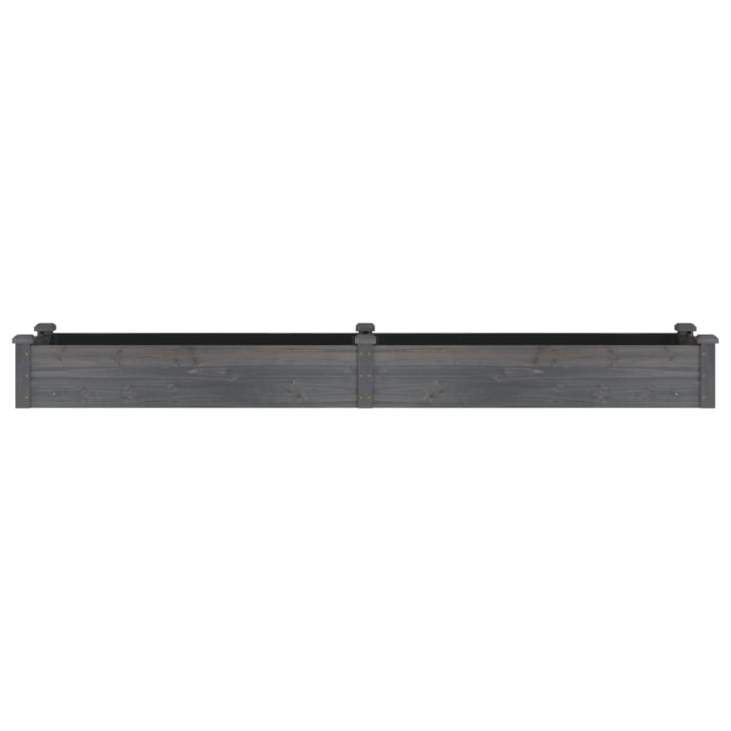Garden Raised Bed with Liner Grey 240x45x25 cm Solid Wood Fir
