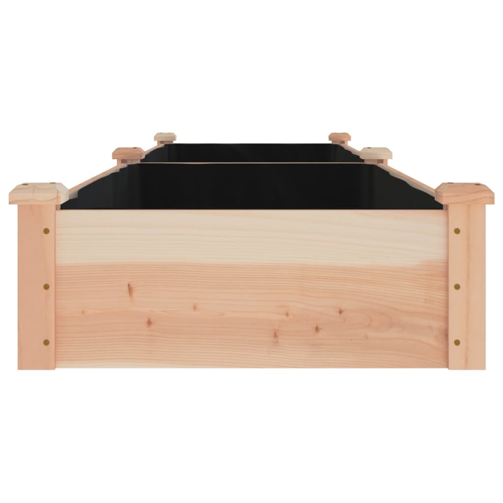 Garden Raised Bed with Liner 240x60x25 cm Solid Wood Fir