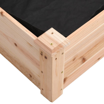 Garden Raised Bed with Liner 240x60x25 cm Solid Wood Fir