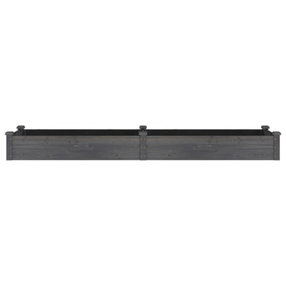 Garden Raised Bed with Liner Grey 240x60x25 cm Solid Wood Fir