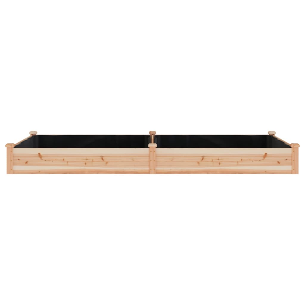 Garden Raised Bed with Liner 240x120x25 cm Solid Wood Fir