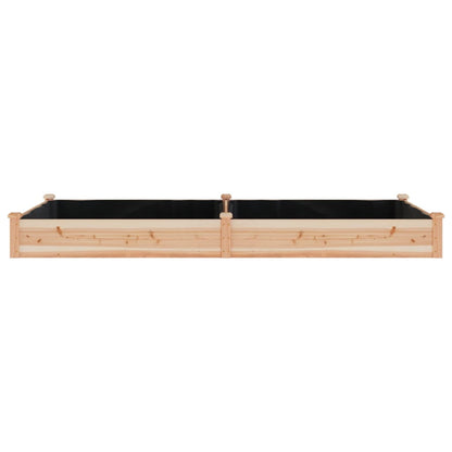 Garden Raised Bed with Liner 240x120x25 cm Solid Wood Fir