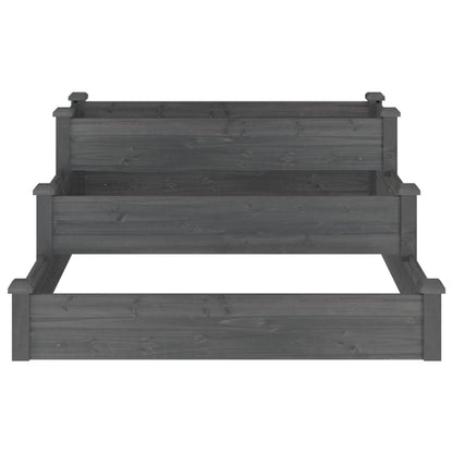 Garden Raised Bed Grey 120x120x56 cm Solid Wood Fir