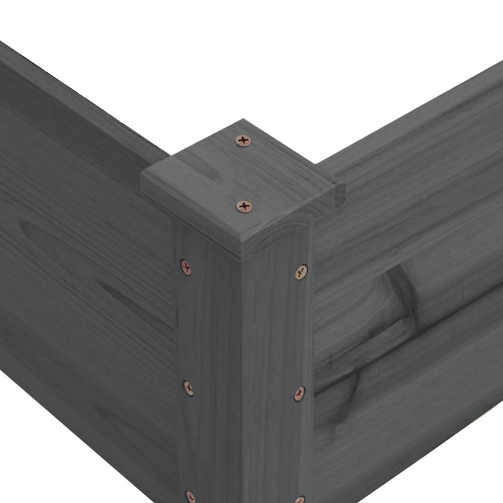 Garden Raised Bed Grey 120x120x56 cm Solid Wood Fir