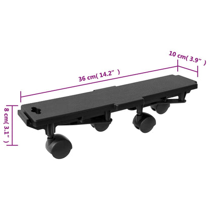 Moving Dollies with 4 Wheels 2 pcs Black Polypropylene 170 kg