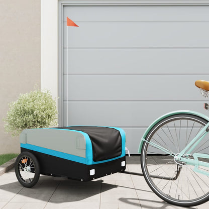 Bike Trailer Black and Blue 45 kg Iron