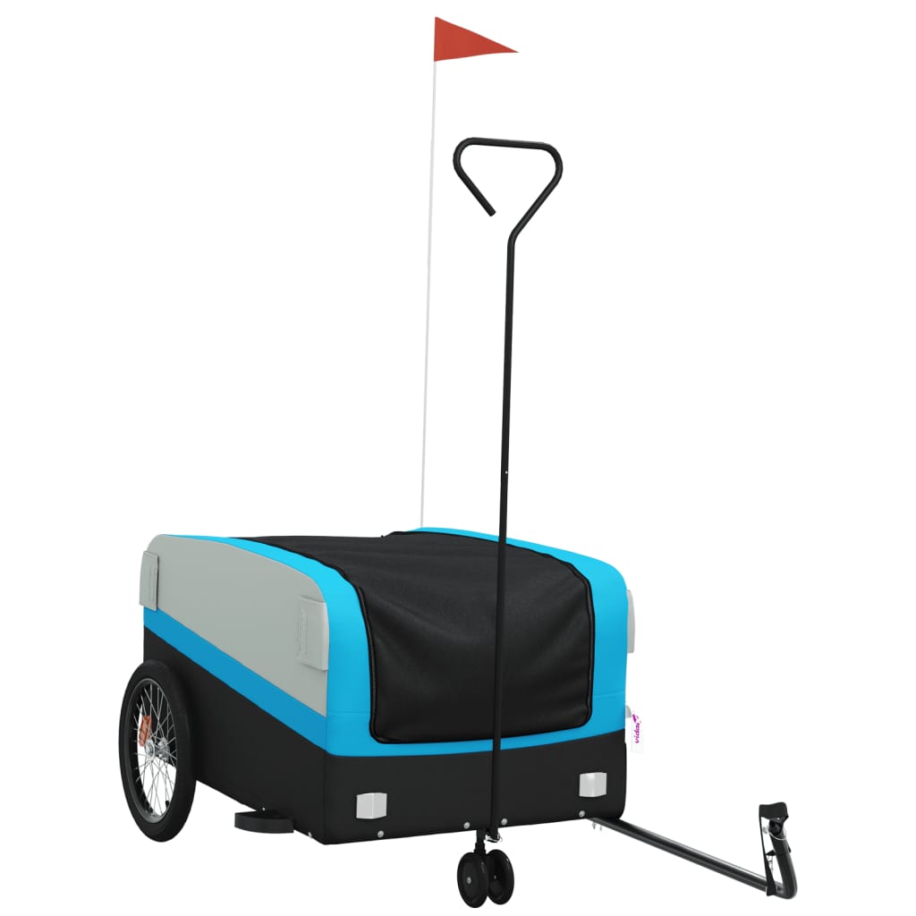 Bike Trailer Black and Blue 45 kg Iron