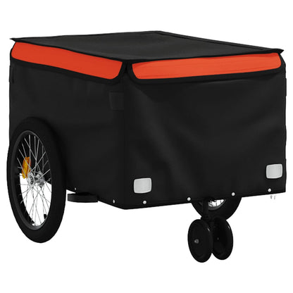 Bike Trailer Black and Orange 30 kg Iron