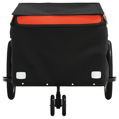 Bike Trailer Black and Orange 30 kg Iron