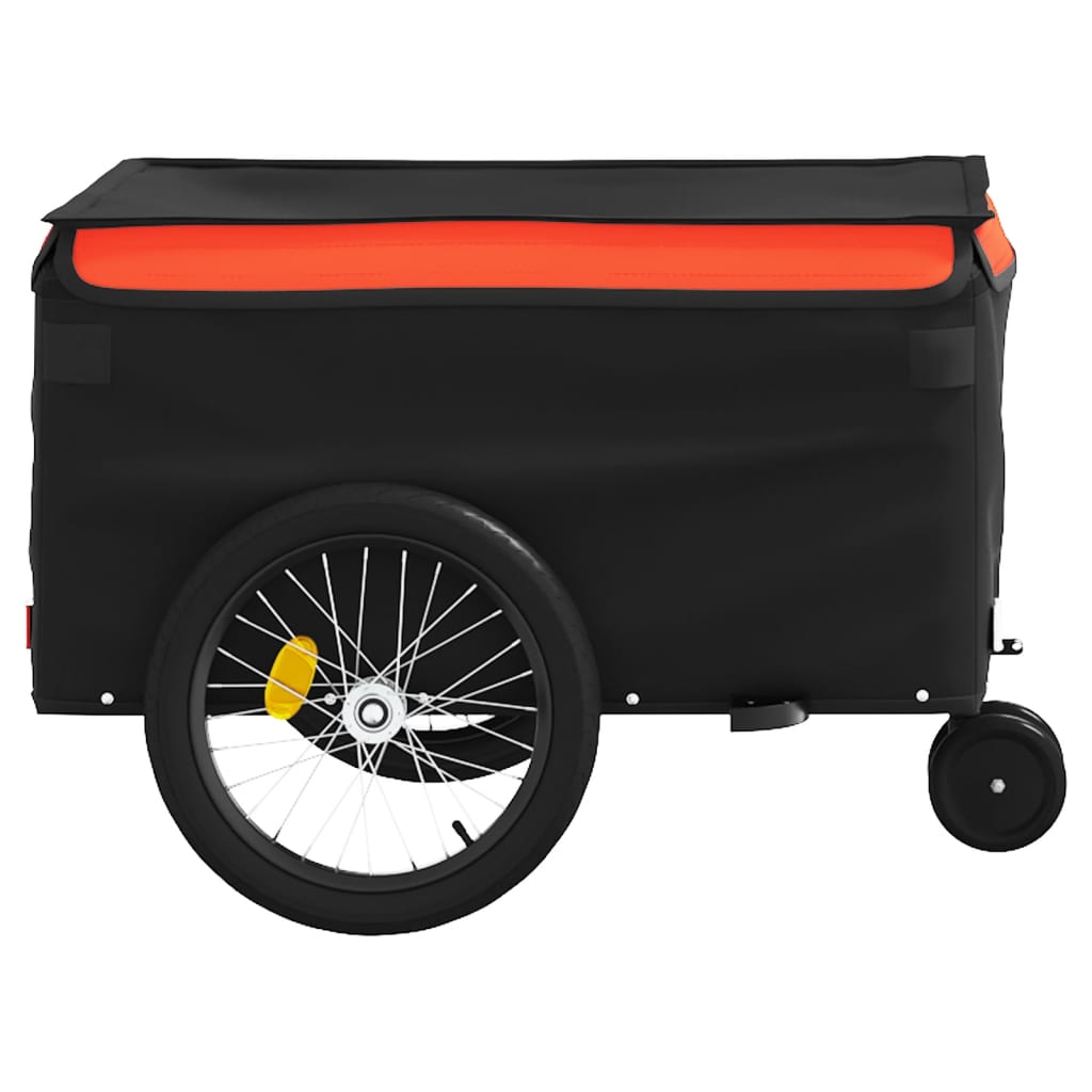 Bike Trailer Black and Orange 30 kg Iron