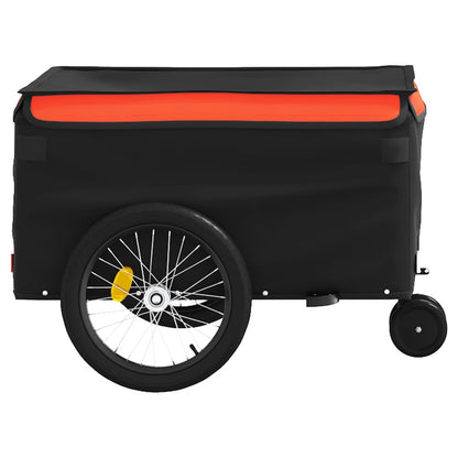 Bike Trailer Black and Orange 30 kg Iron