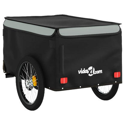 Bike Trailer Black and Grey 30 kg Iron