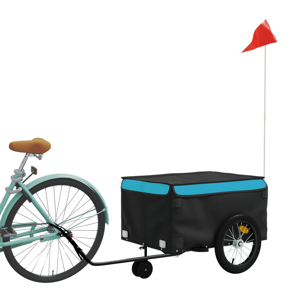 Bike Trailer Black and Blue 45 kg Iron