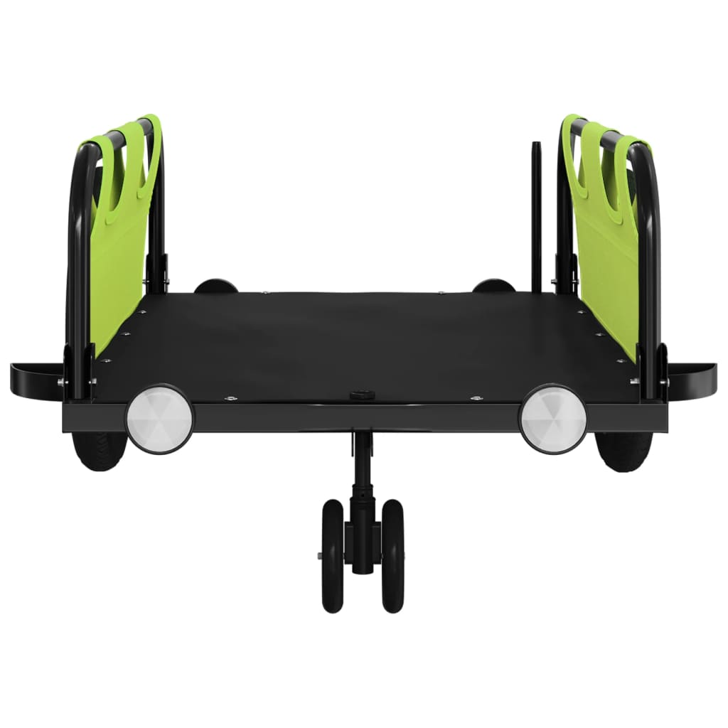 Bike Trailer Green Oxford Fabric and Iron