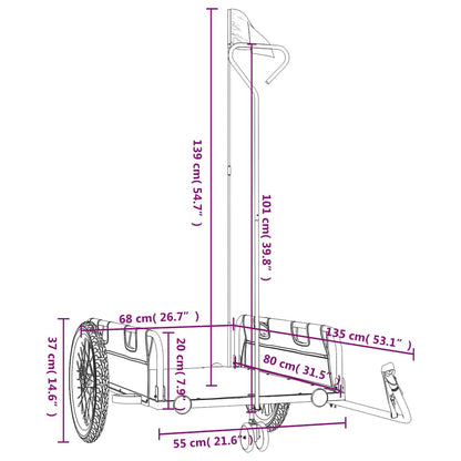 Bike Trailer Blue and Black Oxford Fabric and Iron
