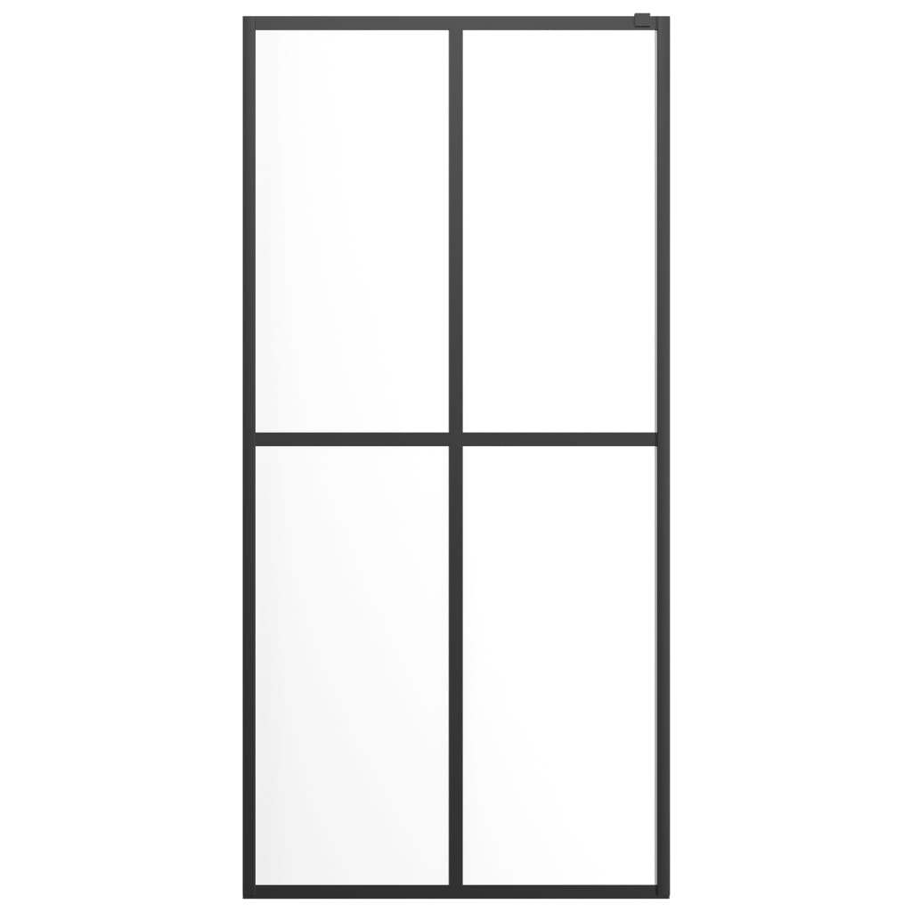 Walk-in Shower Wall with Shelf Black 80x195 cm