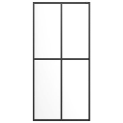 Walk-in Shower Wall with Shelf Black 80x195 cm