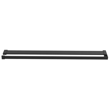Walk-in Shower Wall with Shelf Black 90x195 cm