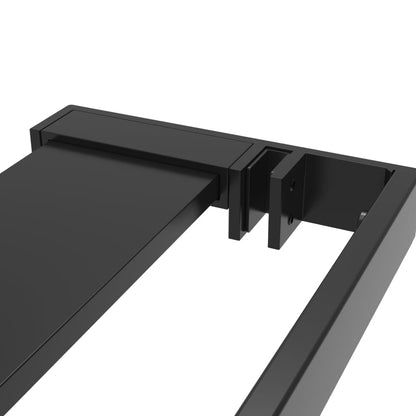 Walk-in Shower Wall with Shelf Black 90x195 cm