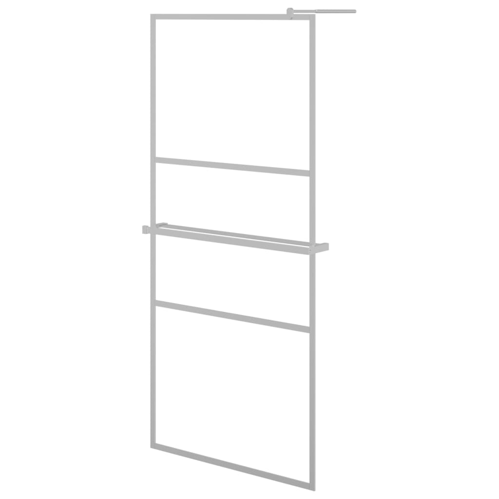 Walk-in Shower Wall with Shelf 80x195 cm ESG Glass&Aluminium