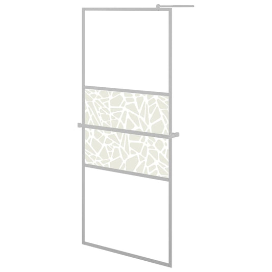 Walk-in Shower Wall with Shelf Chrome 90x195 cm ESG Glass&Aluminium